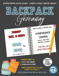 PUSD Backpack Giveaway 8/2/24